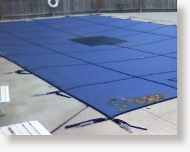 Vinyl Pool Cover with Mesh Drain Panel by Rayner